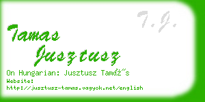 tamas jusztusz business card
